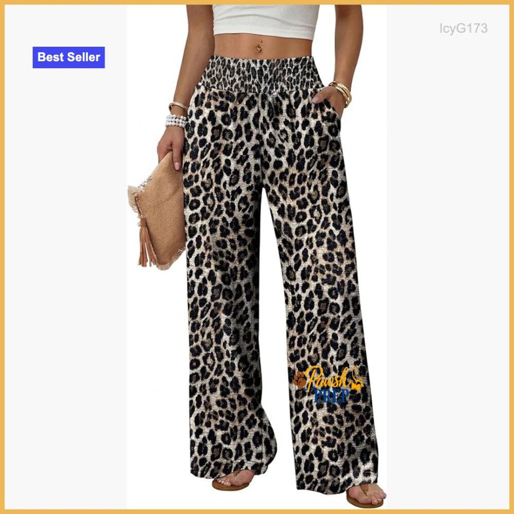 Wide Leg Palazzo Pants High Waist Casual Lounge Trousers with Pockets
